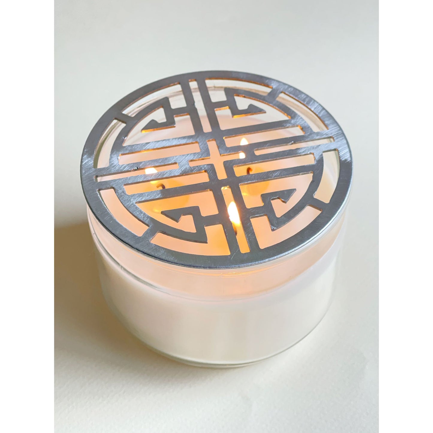 Midnight Lotus Candle Topper – Geometric Jar Candle Lid, Yankee Jar Candles