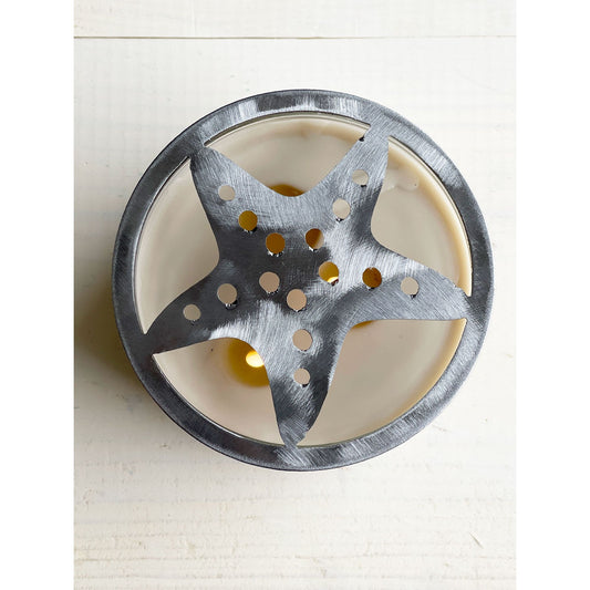 Starfish Metal Candle Topper – Coastal Jar Candle Lid-Beachy