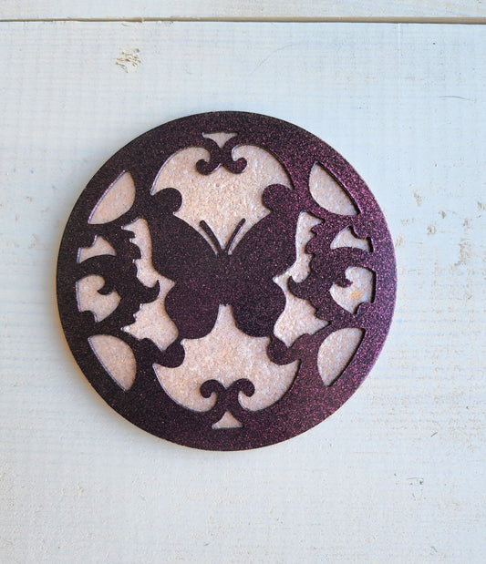 Butterfly Coasters Metal – Set of 4 Elegant Drink Coasters for Home or Patio Décor