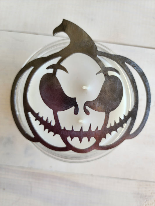 Jack the Menace Pumpkin Metal Candle Topper- Halloween decor