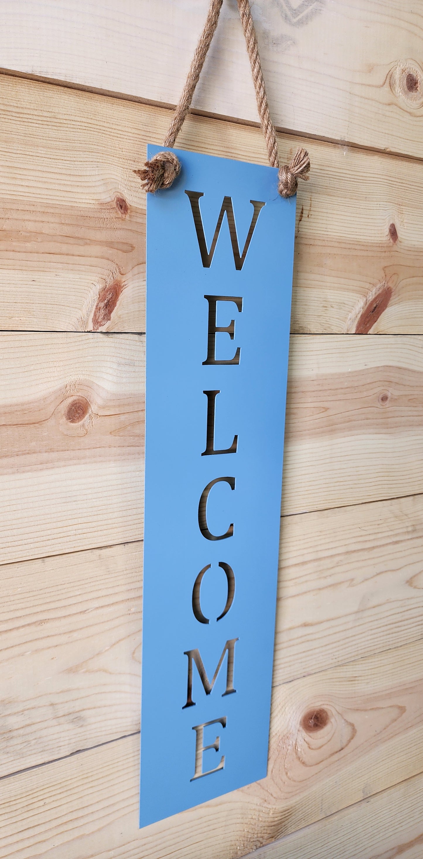 Rustic Orange Vertical Welcome Sign – Fall, Halloween & Farmhouse Décor