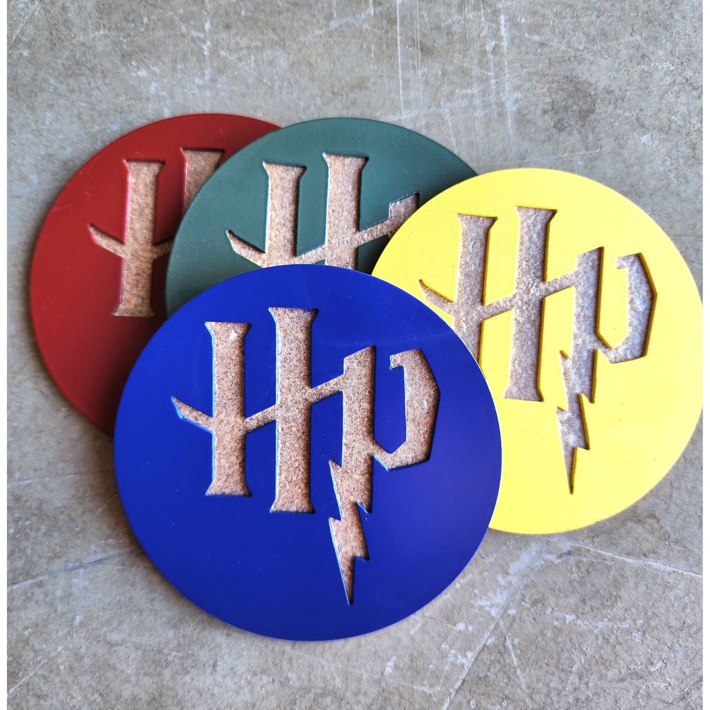 HP-Inspired Metal Coasters – Set of 4 Magical Gift for Wizard Fans