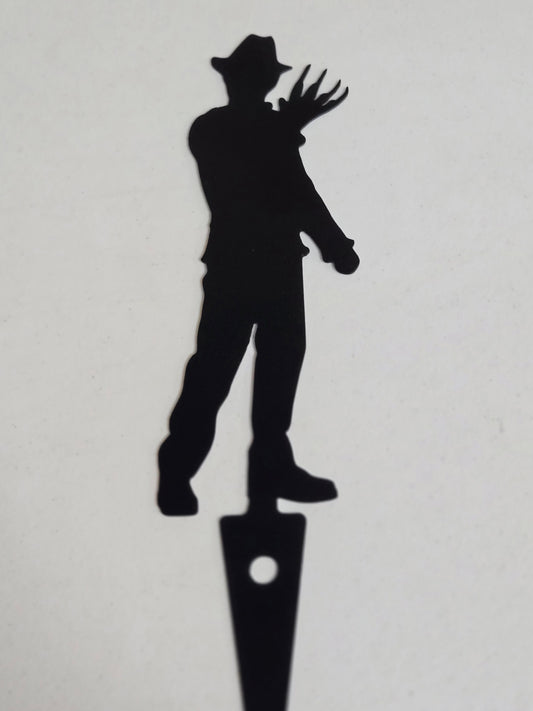 Horror Icon Silhouette Garden Stake – Metal Yard Decor Featuring 4 Slasher Legends