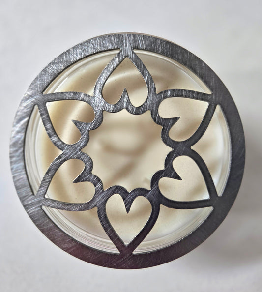 Circle of Hearts Candle Topper – Raw Metal or Black Ceramic