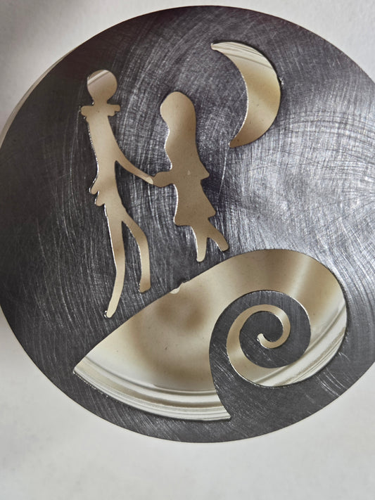 Jack & Sally Inspired Candle Topper – Spiral Hill Design