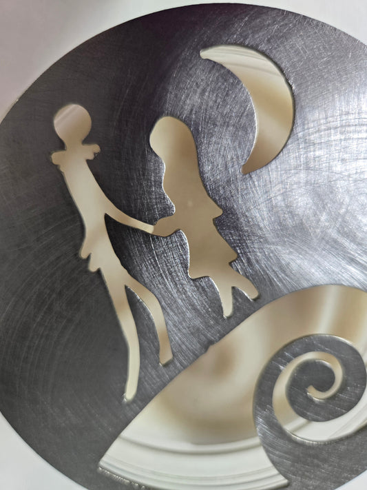Jack & Sally Inspired Candle Topper – Spiral Hill Design