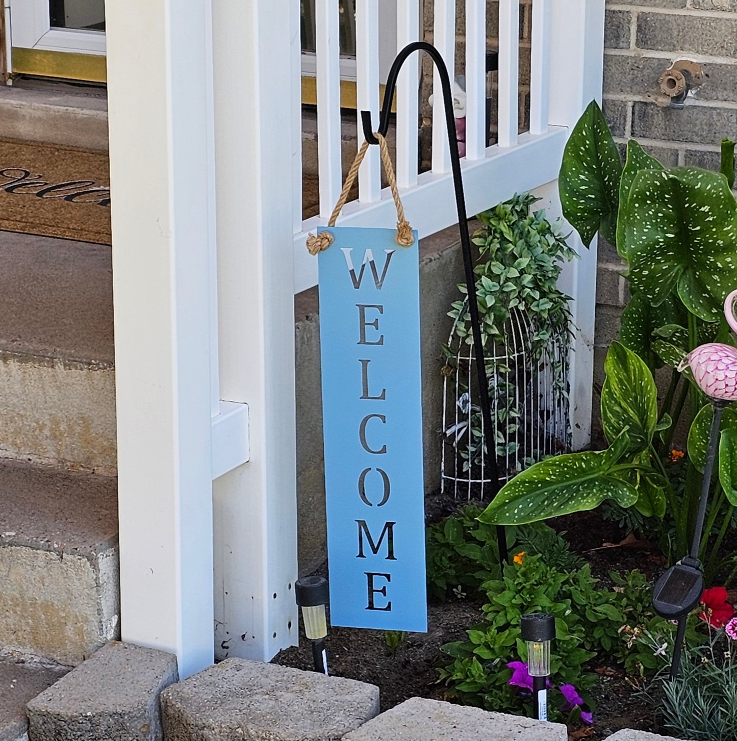 Rustic Orange Vertical Welcome Sign – Fall, Halloween & Farmhouse Décor