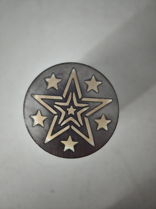 Rustic Star Candle Topper – Metal Jar Candle Lid with Layered Stars – Farmhouse, Country, and Western Candle Décor