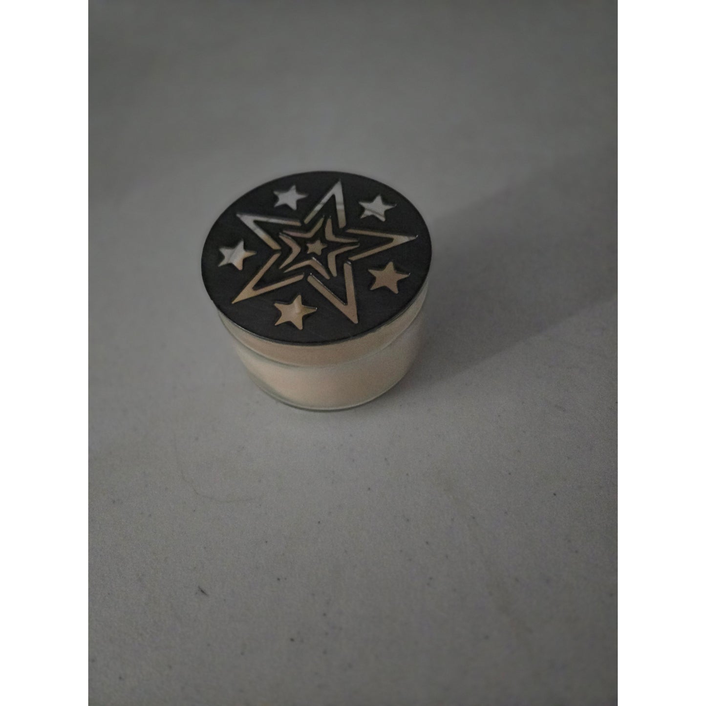 Rustic Star Candle Topper – Metal Jar Candle Lid with Layered Stars – Farmhouse, Country, and Western Candle Décor