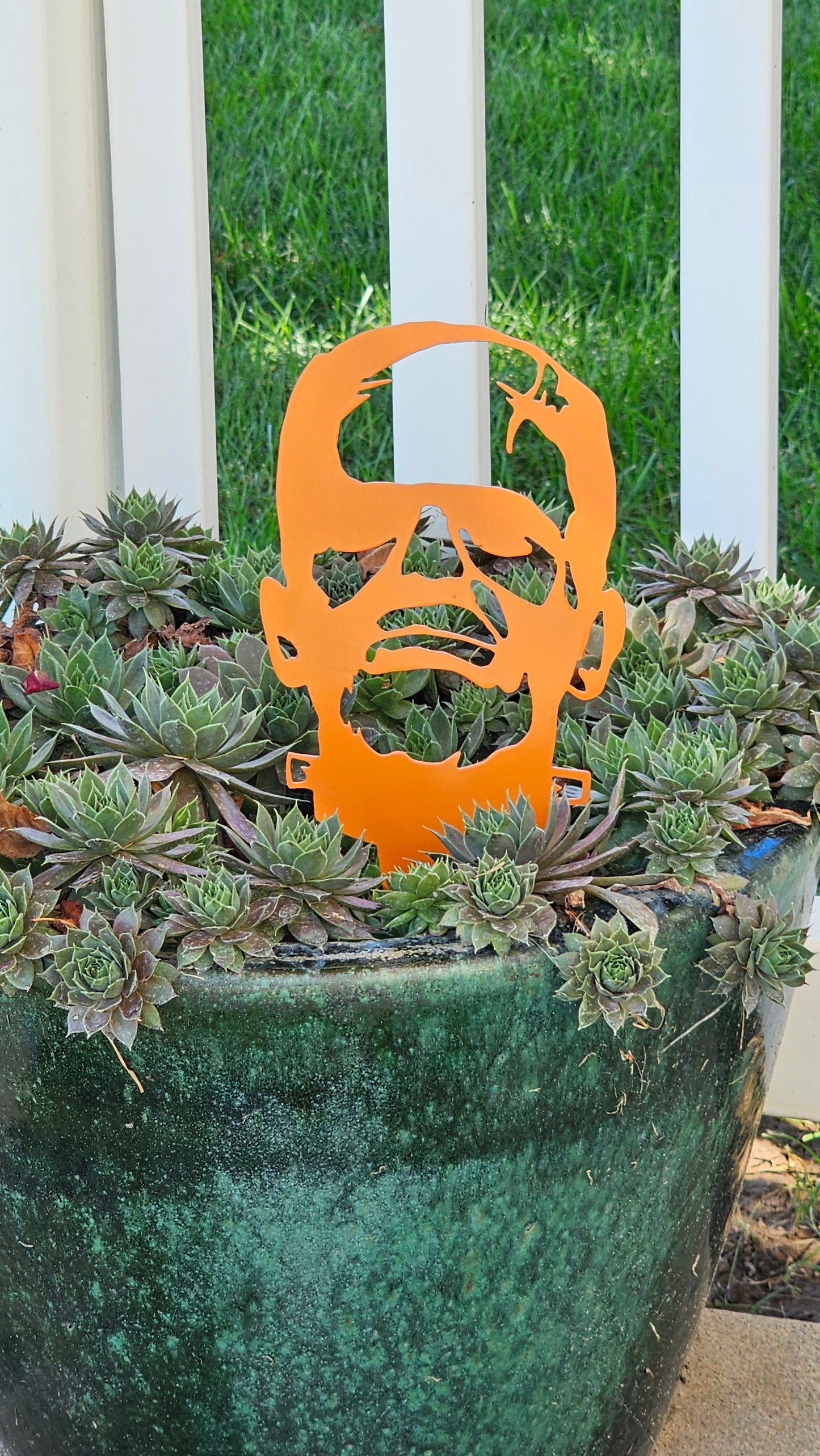 Frankenstein Garden Stake – Halloween Yard Decor for Flower Beds or Planters