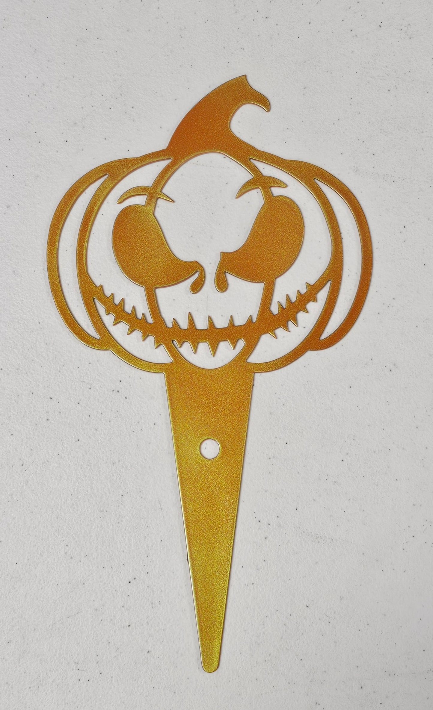 Sinister Pumpkin Metal Garden Stake – Halloween Yard and Garden Decor