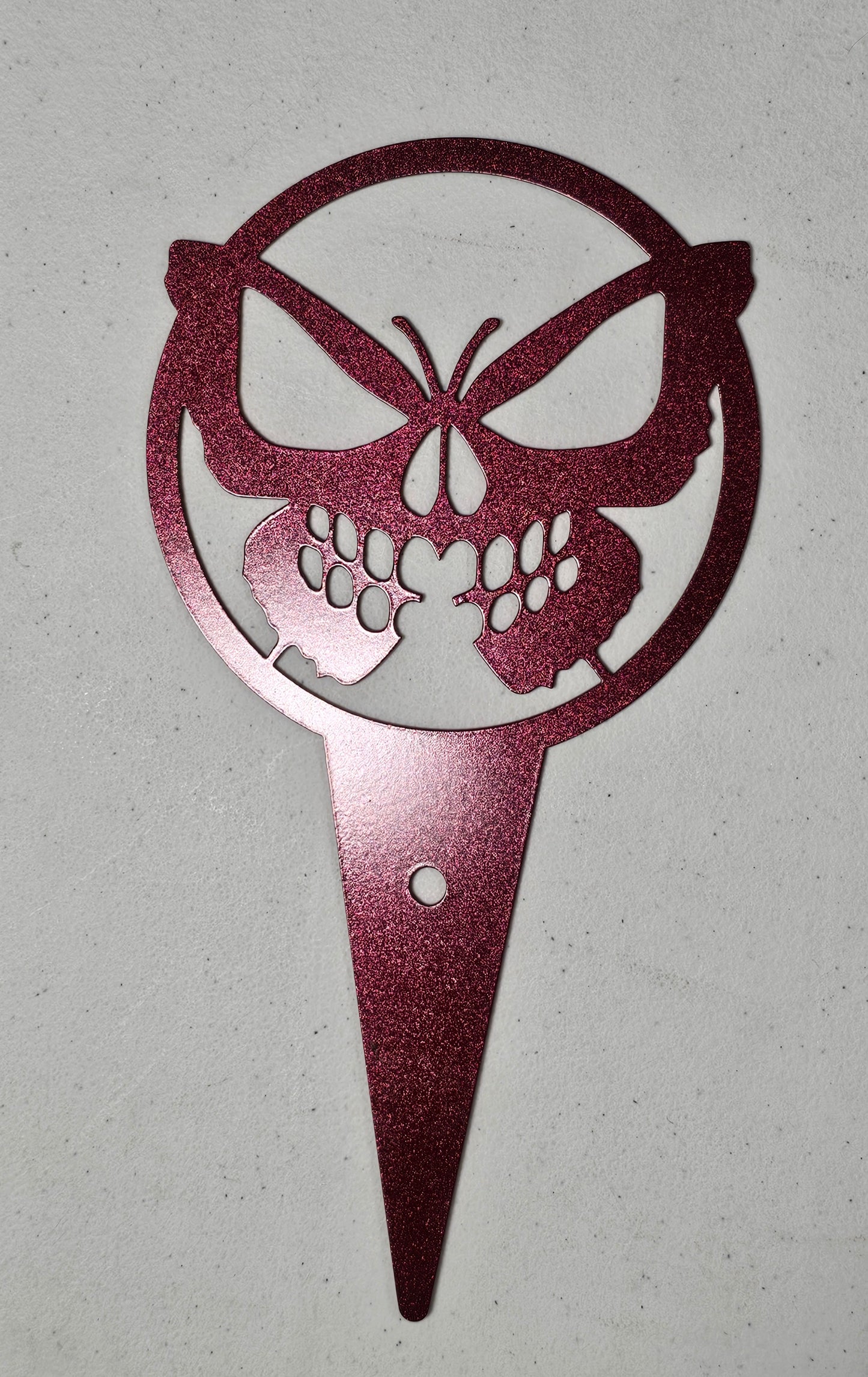 Skull Butterfly Metal Garden Stake – Gothic Decor for Garden, Potted Plant or Patio