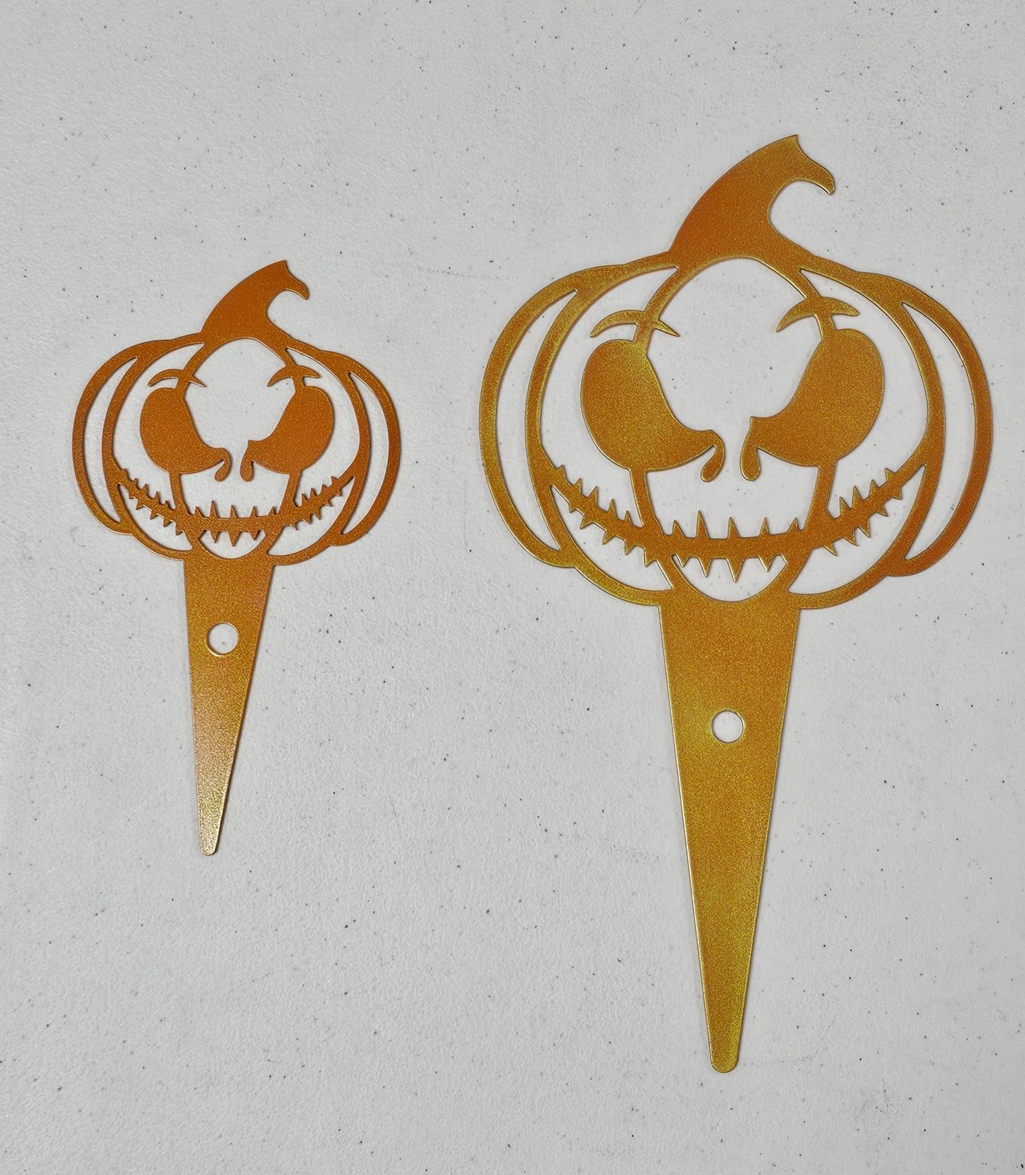 Sinister Pumpkin Metal Garden Stake – Halloween Yard and Garden Decor