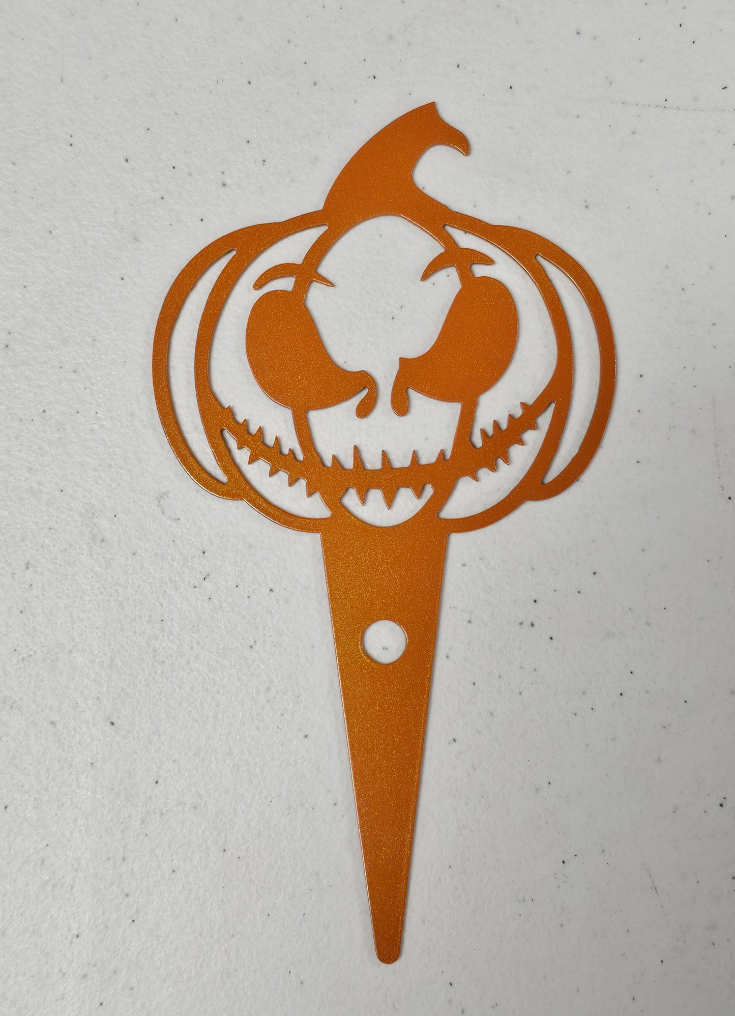 Sinister Pumpkin Metal Garden Stake – Halloween Yard and Garden Decor