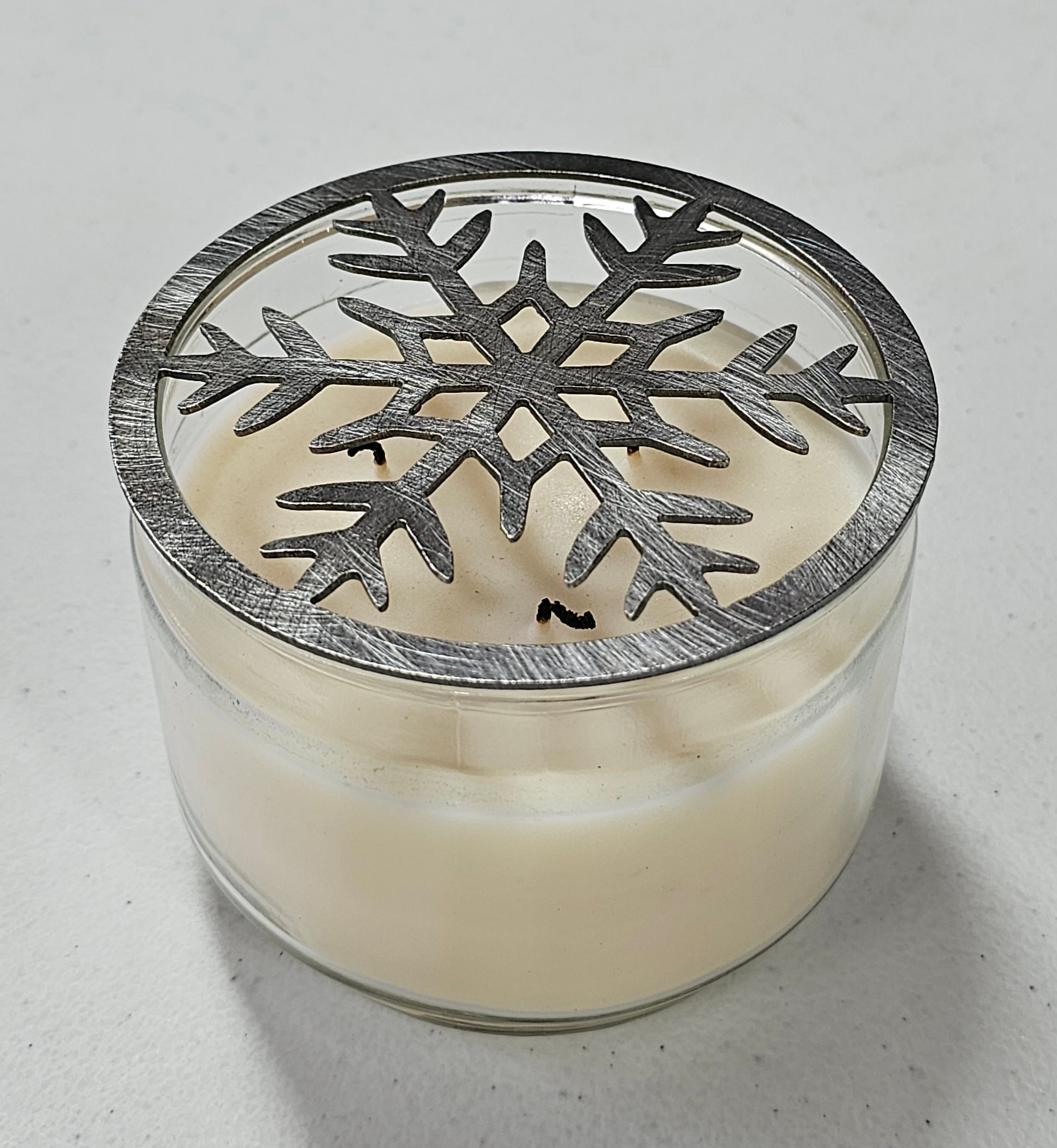 Winter snowflake jar candle accessory