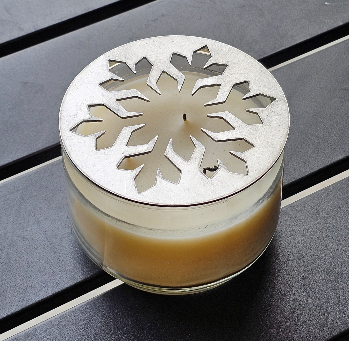 Winter snowflake jar candle accessory