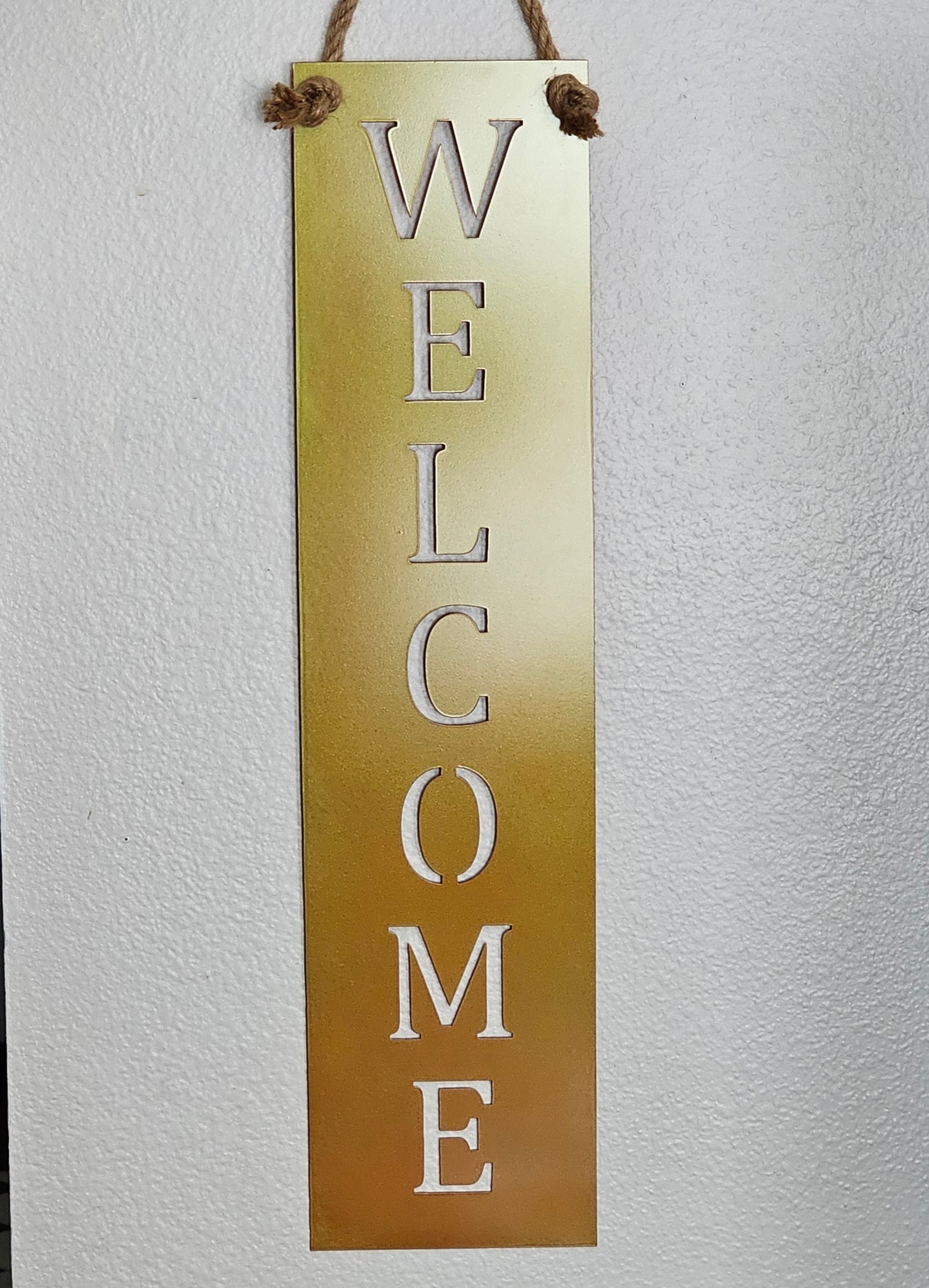 Rustic Orange Vertical Welcome Sign – Fall, Halloween & Farmhouse Décor