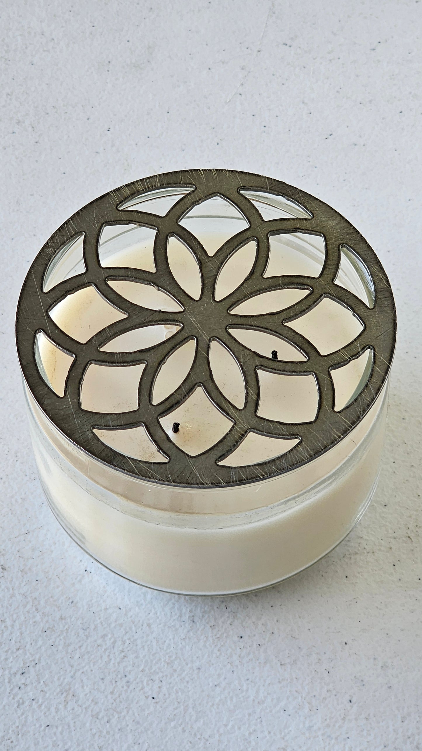 Sacred Geometry Candle Topper Lid – Lotus Mandala Design