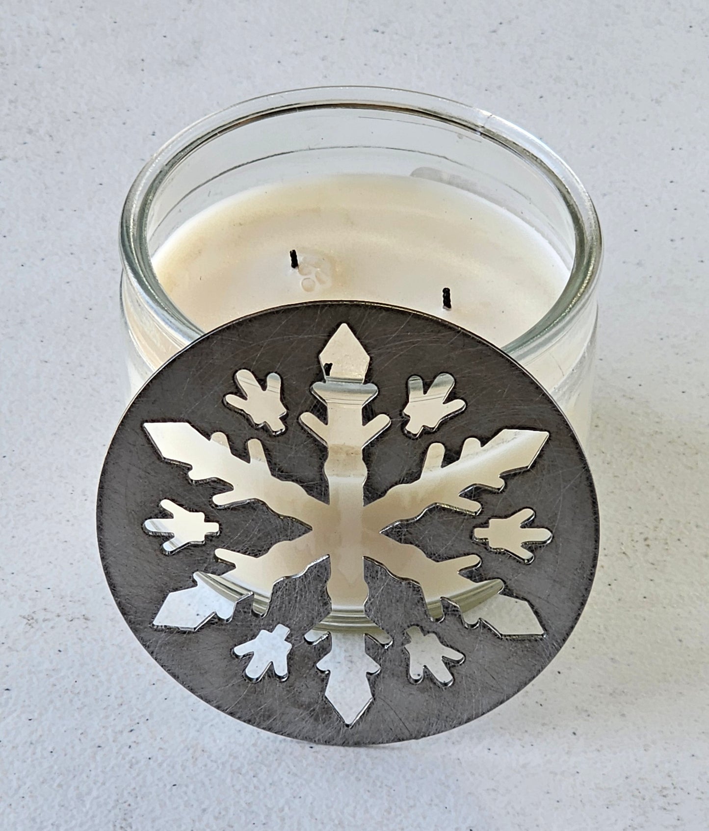 Winter Snowflake Candle Topper