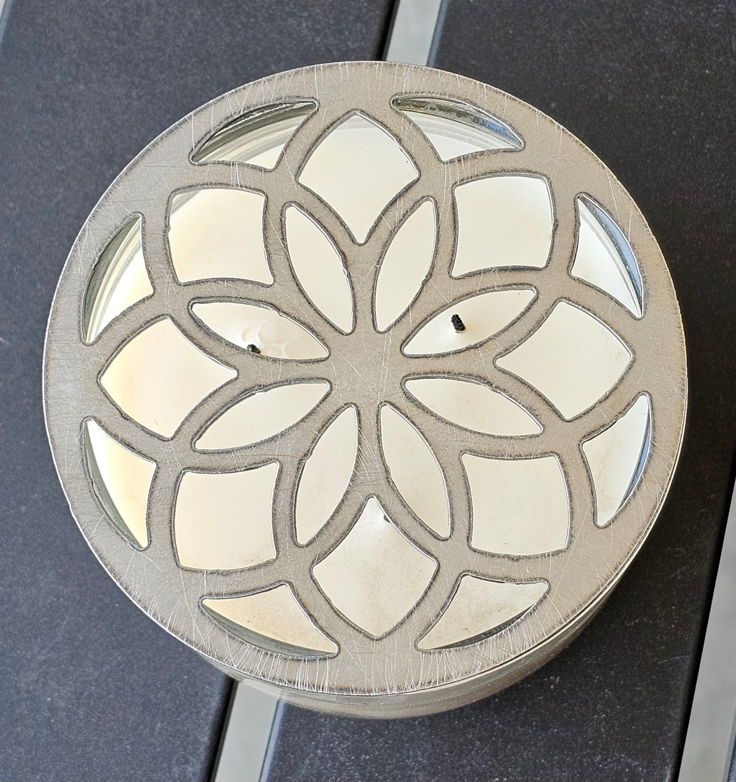 Sacred Geometry Candle Topper Lid – Lotus Mandala Design