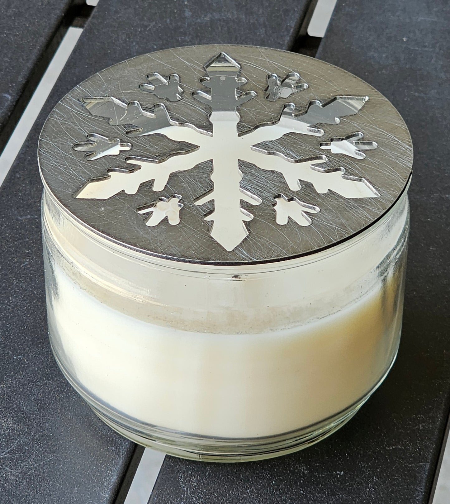 Winter Snowflake Candle Topper