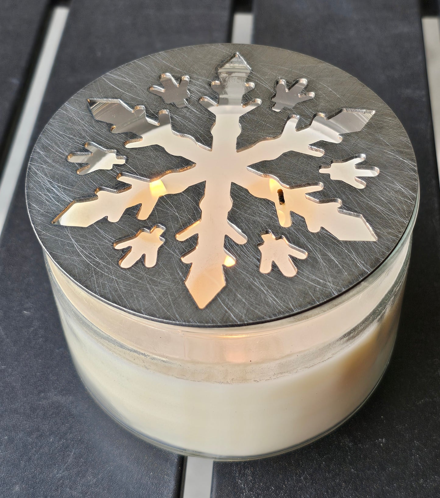 Winter Snowflake Candle Topper