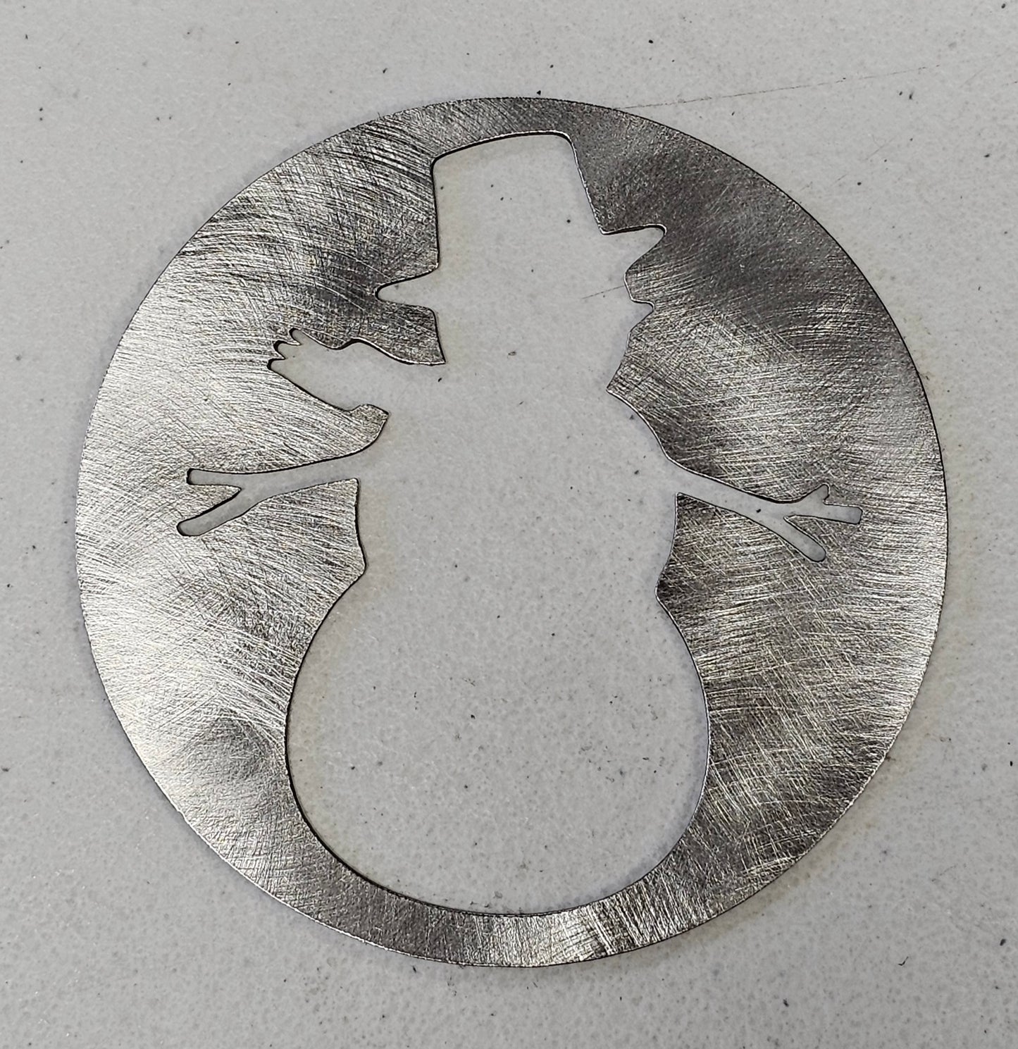 Christmas candle topper with snowman cutout metal lid