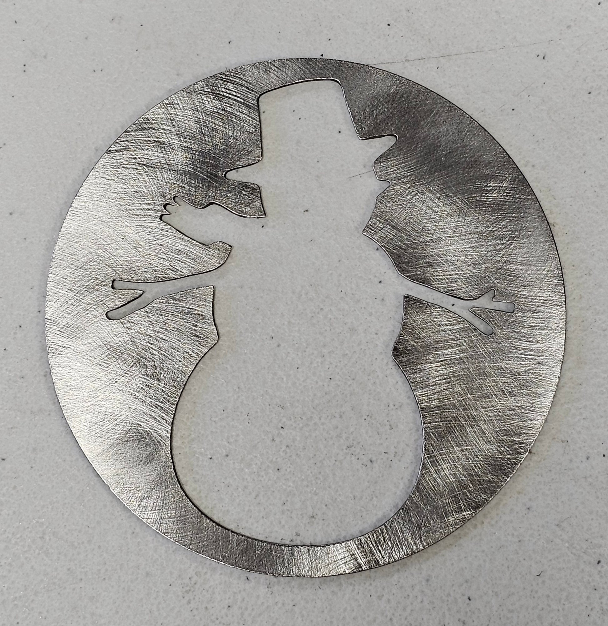 Christmas candle topper with snowman cutout metal lid