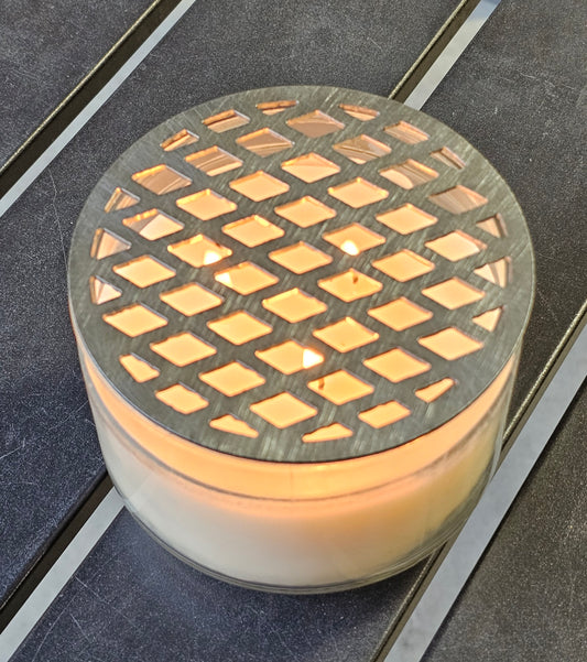 Diamond Lattice Metal Candle Topper – Geometric Jar Candle Accessory