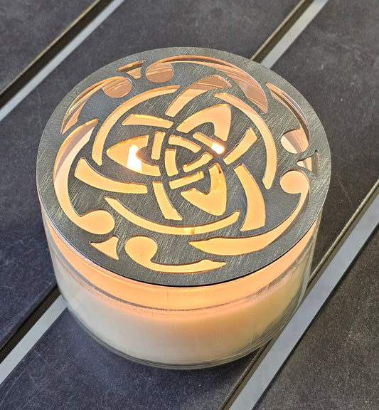 Celtic Candle Topper Lid – Decorative Metal or Black Ceramic Candle Cover, Multiple Sizes, Gift for Candle Lovers