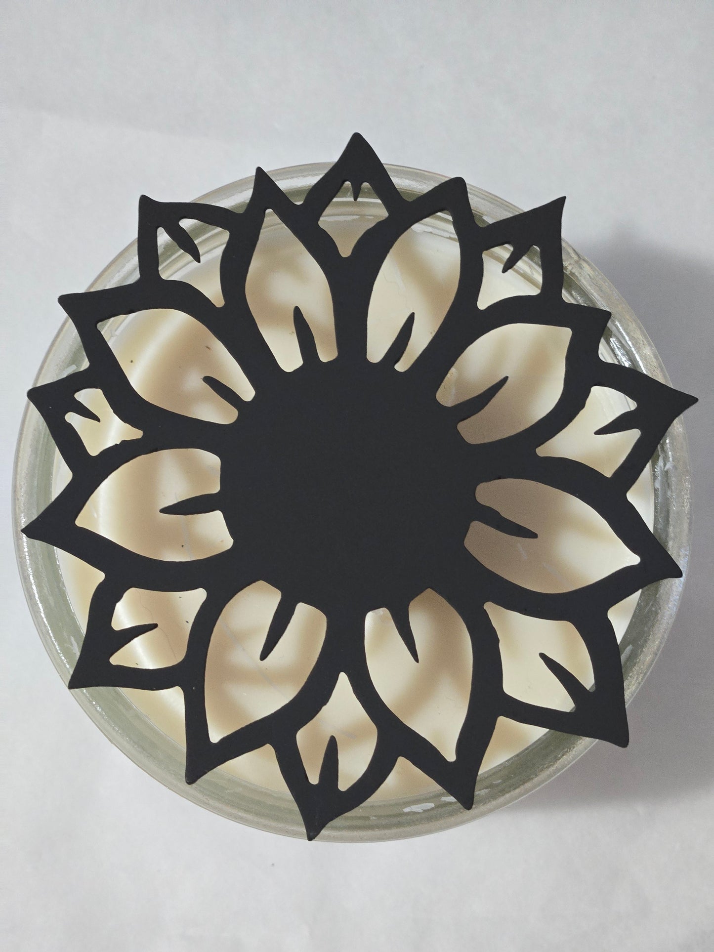Sunflower Candle Topper | Floral Metal Candle Shade | Decorative Candle Accessory | Rustic Farmhouse Home Decor