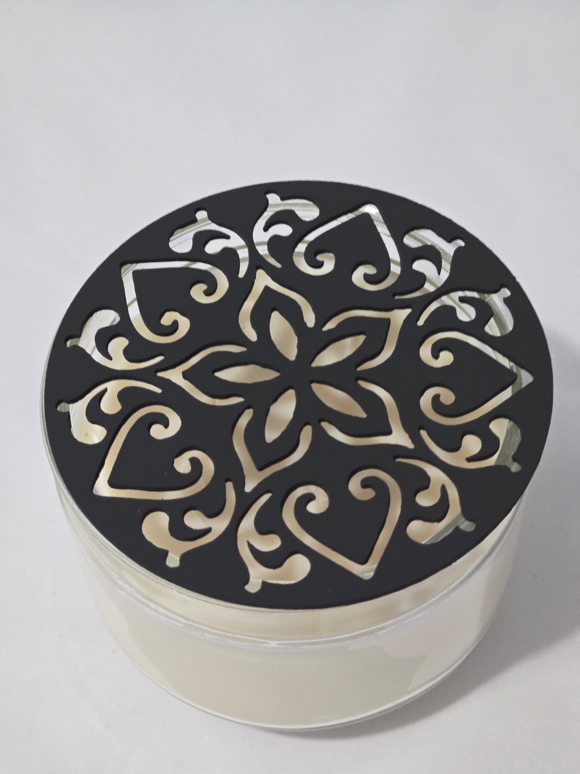 Decorative floral metal candle topper