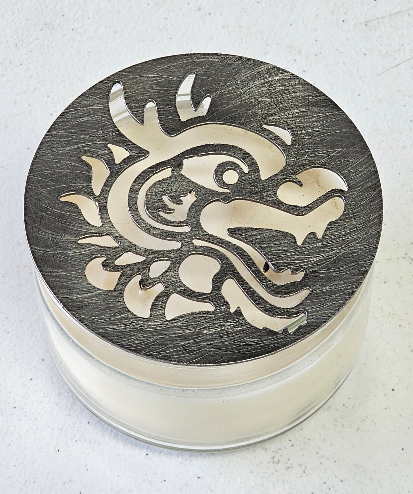 Dragon Candle Topper Lid – Metal Candle Lid Cover for Jar Candles | Unique Dragon Design | Home Décor & Gift for Candle Lovers