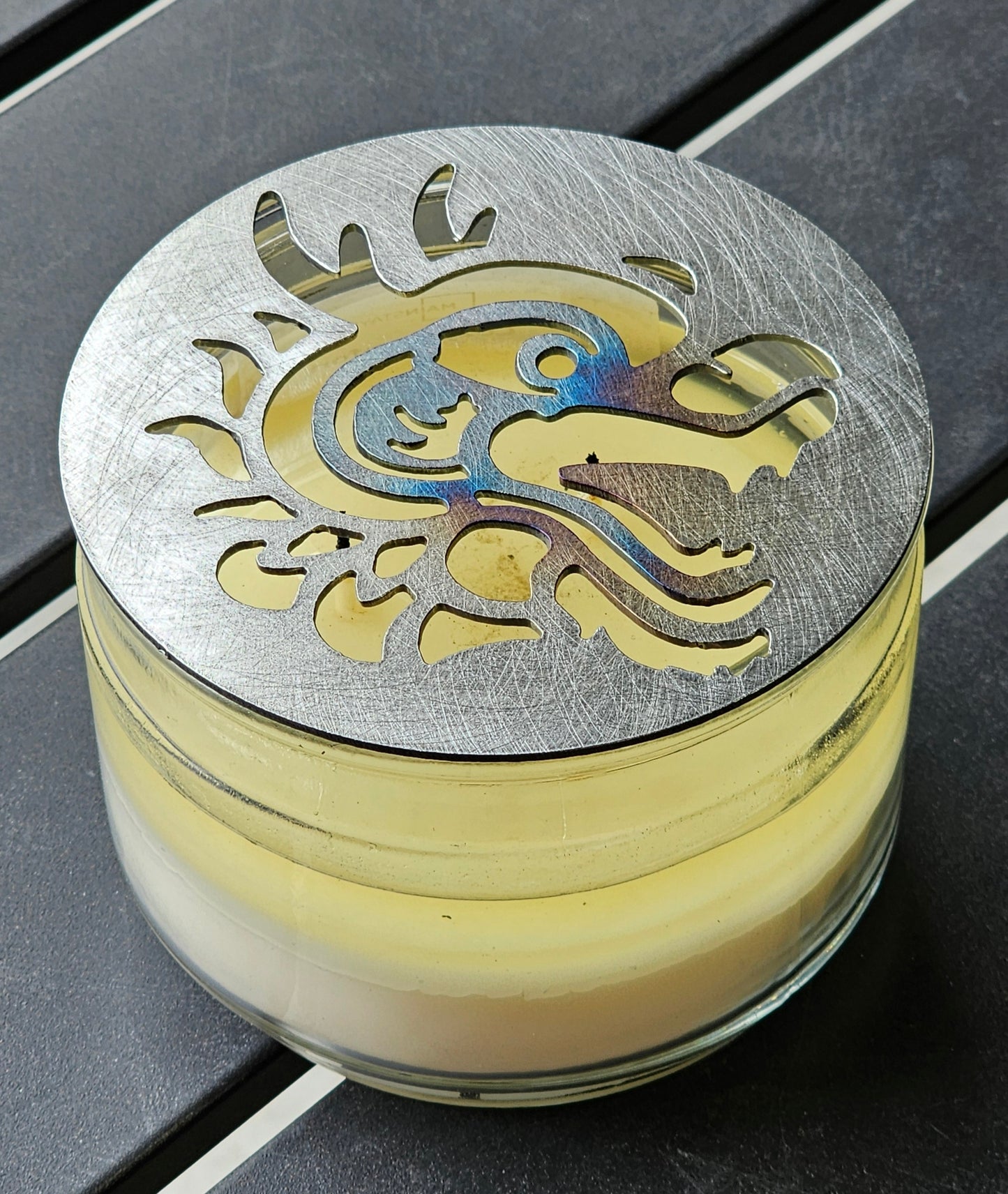 Dragon Candle Topper Lid – Metal Candle Lid Cover for Jar Candles | Unique Dragon Design | Home Décor & Gift for Candle Lovers