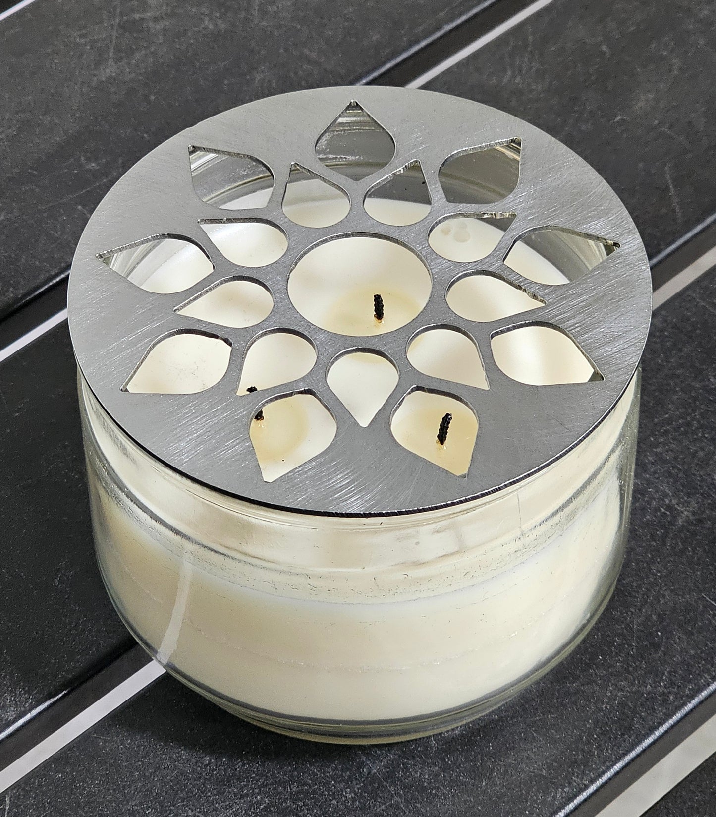 Helios Sunburst Candle Topper Lid – Metal Candle Lid for Jar Candles | Sunburst Design | Modern Home Décor Gift for Candle Lovers