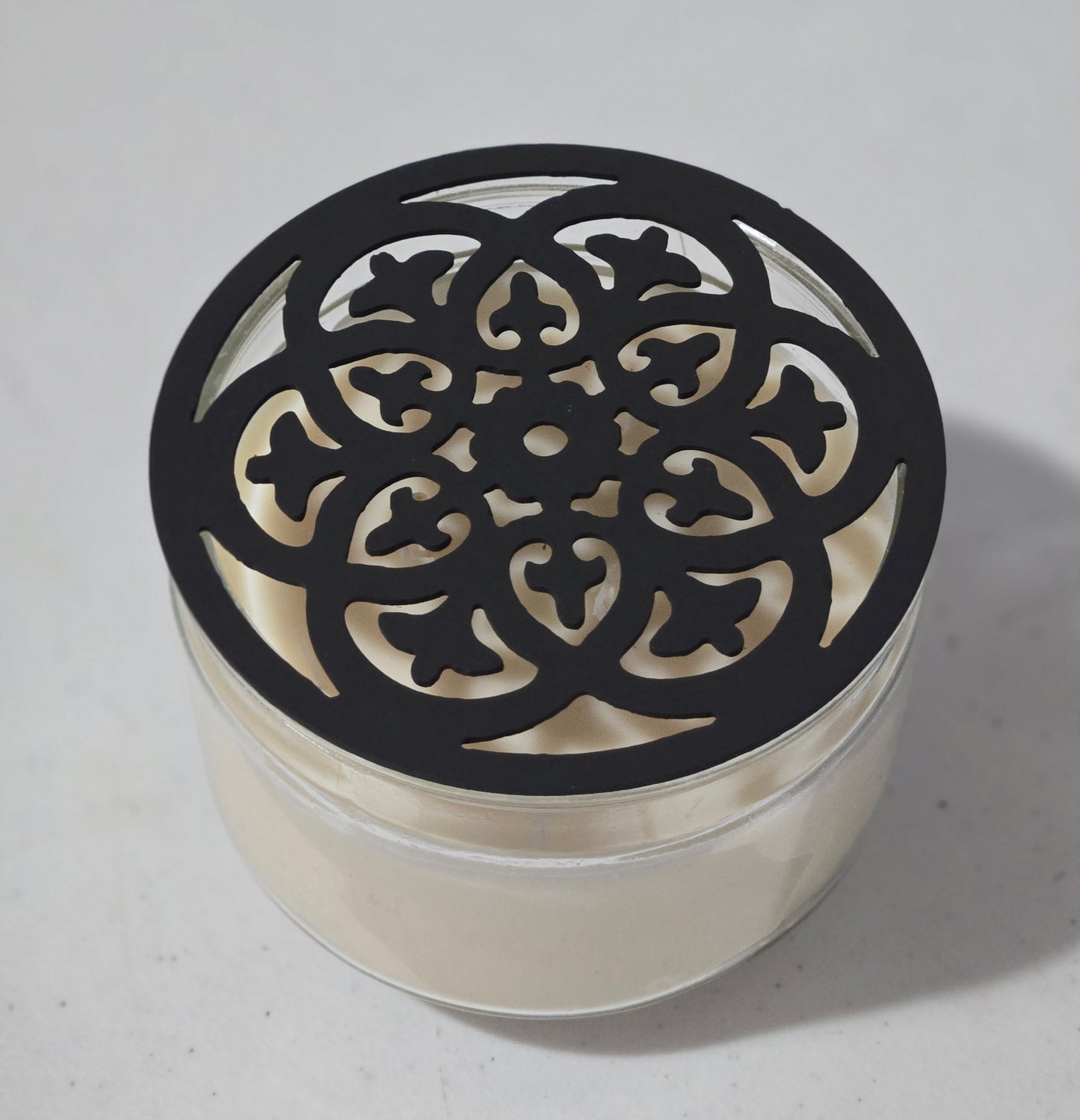 Celestial Mandala Candle Topper – Decorative Metal Candle Lid for Even Burn – Prevents Tunneling – Boho Spiritual Jar Candle Cover – Ornate Metal Candle Lid