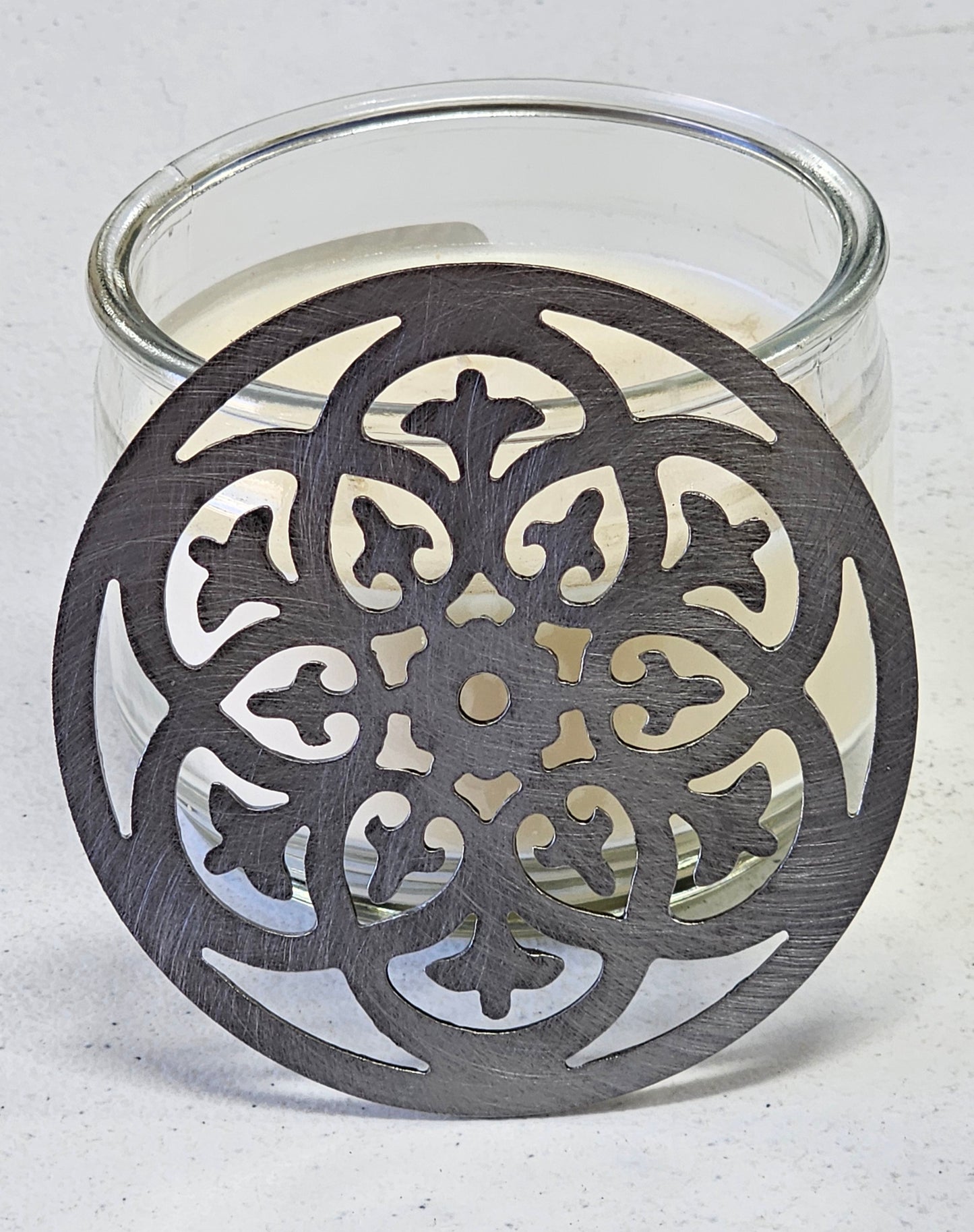 Celestial Mandala Candle Topper – Decorative Metal Candle Lid for Even Burn – Prevents Tunneling – Boho Spiritual Jar Candle Cover – Ornate Metal Candle Lid