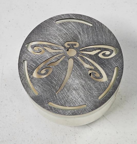 Dragonfly Metal Candle Topper – Airflow Metal Lid Prevents Tunneling for Jar Candles | Soot Reducer & Burn Enhancer | Decorative Candle Accessory
