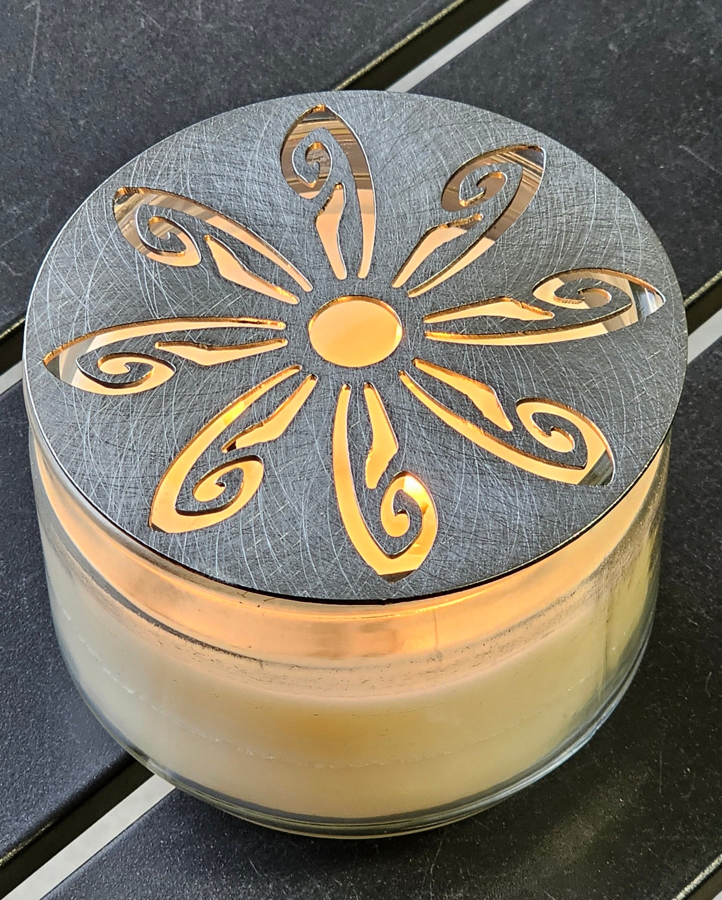 Radiant Wings Candle Topper – Raw Metal or Black Ceramic Coated Candle Accessory