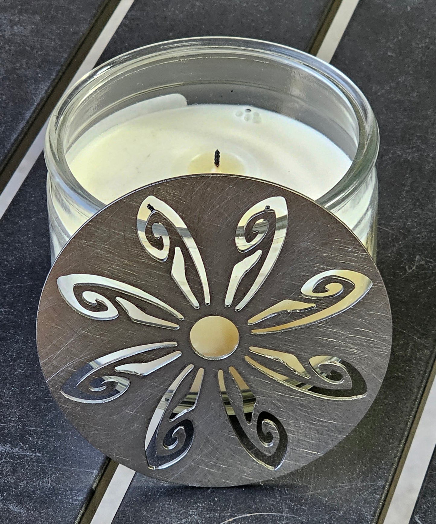 Radiant Wings Candle Topper – Raw Metal or Black Ceramic Coated Candle Accessory