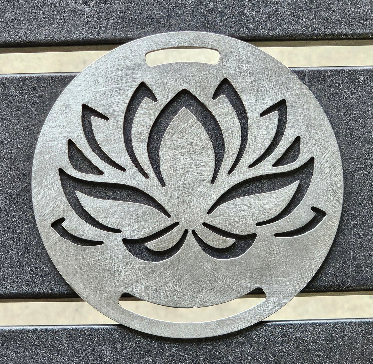 Metal candle topper for jar candles lotus flower