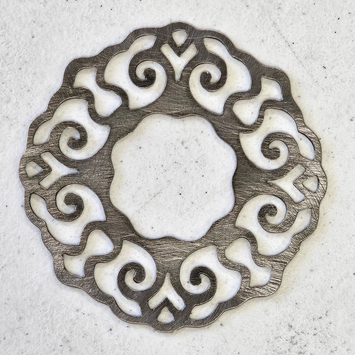 Ornate Iron Lace Candle Topper | Handmade Metal Shade