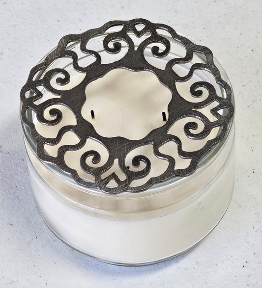 Ornate Iron Lace Candle Topper | Handmade Metal Shade