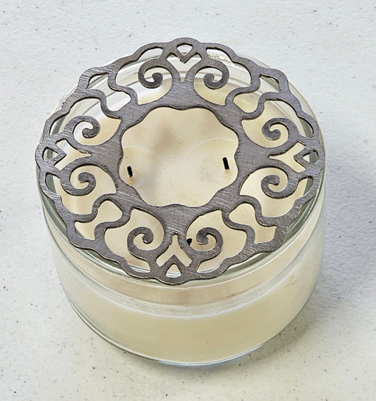 Ornate Iron Lace Candle Topper | Handmade Metal Shade