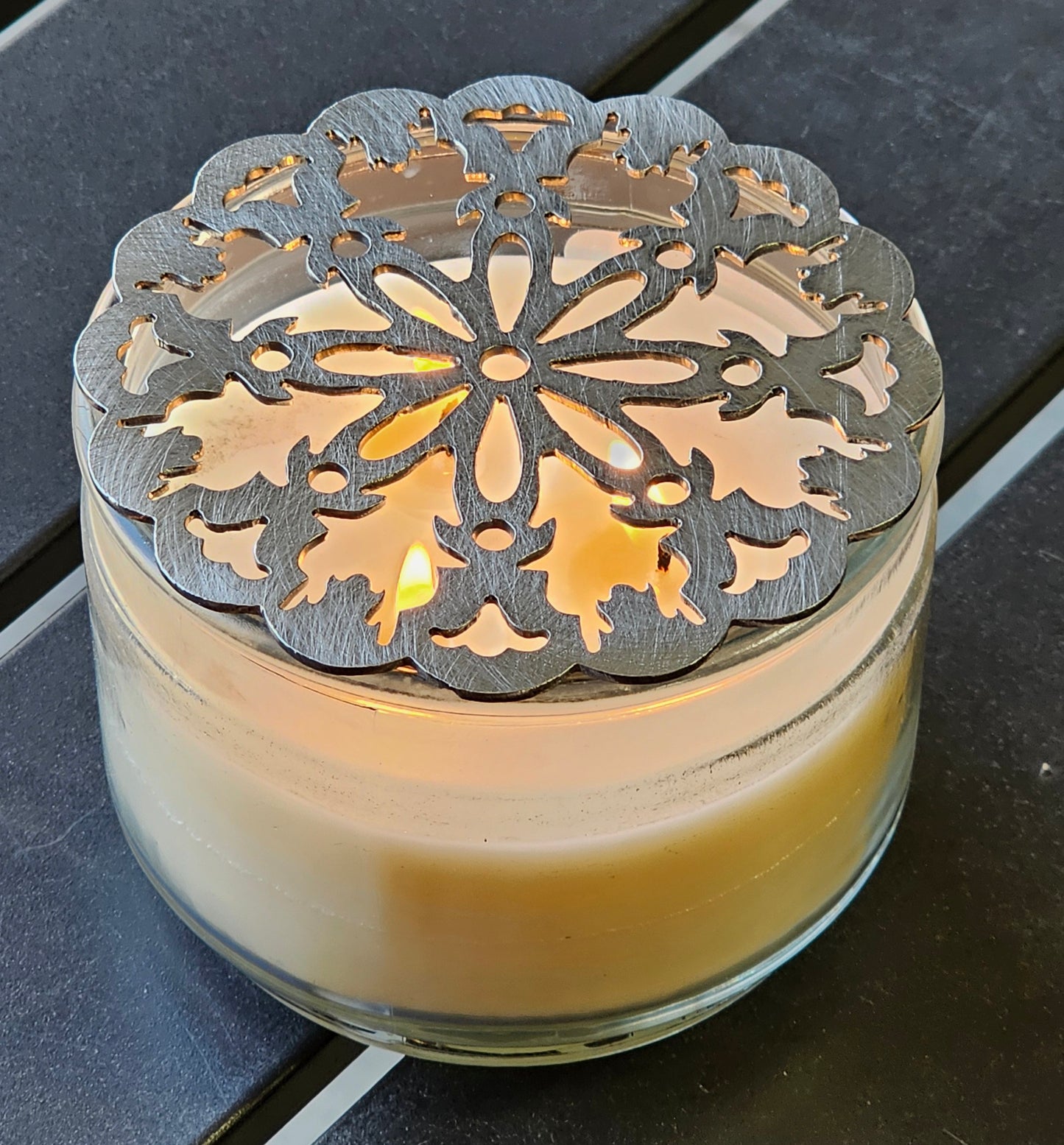 Ironcrest Candle Topper – Metal Candle Accessory for Jar Candles