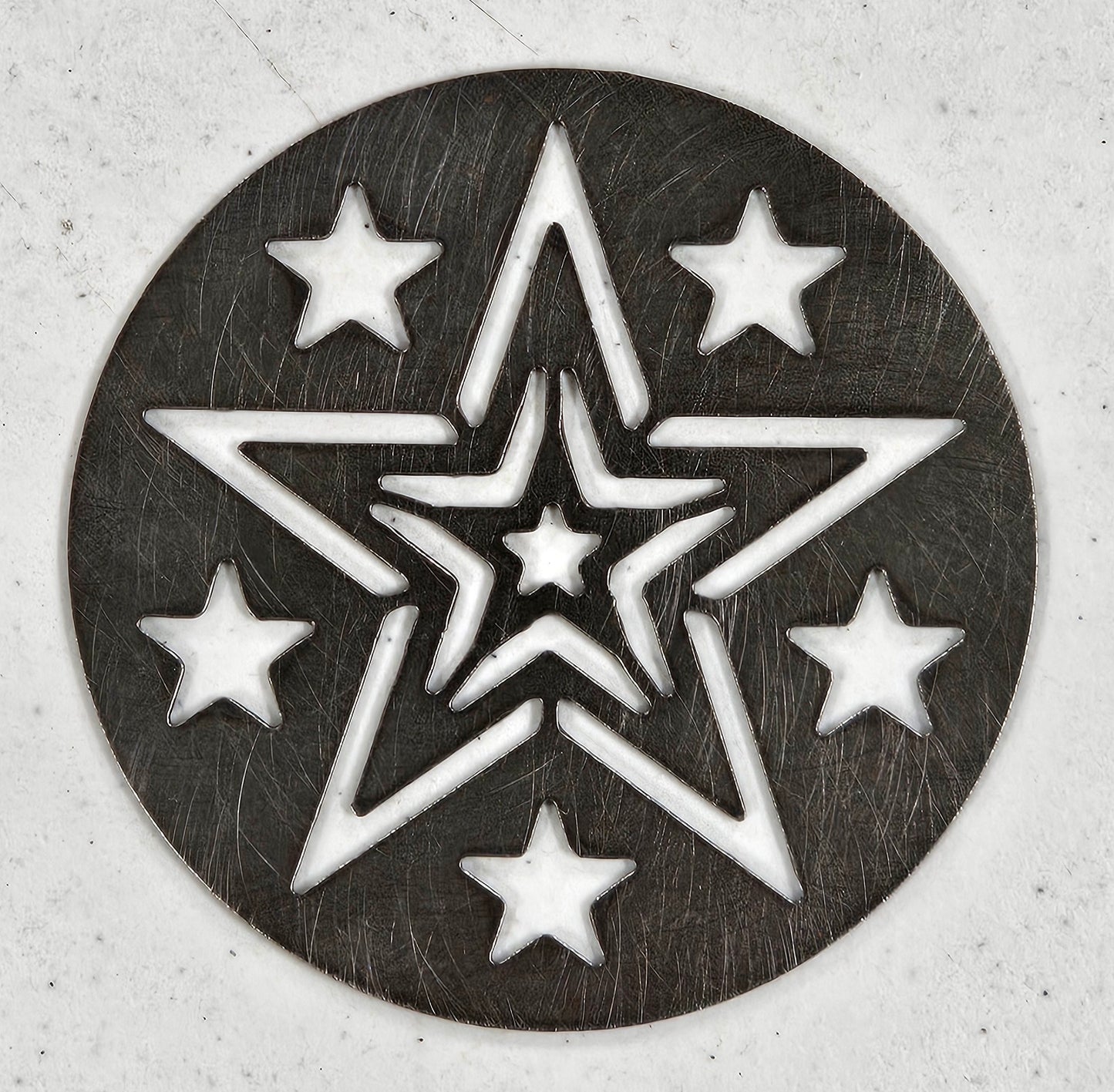 Rustic Star Candle Topper – Metal Jar Candle Lid with Layered Stars – Farmhouse, Country, and Western Candle Décor