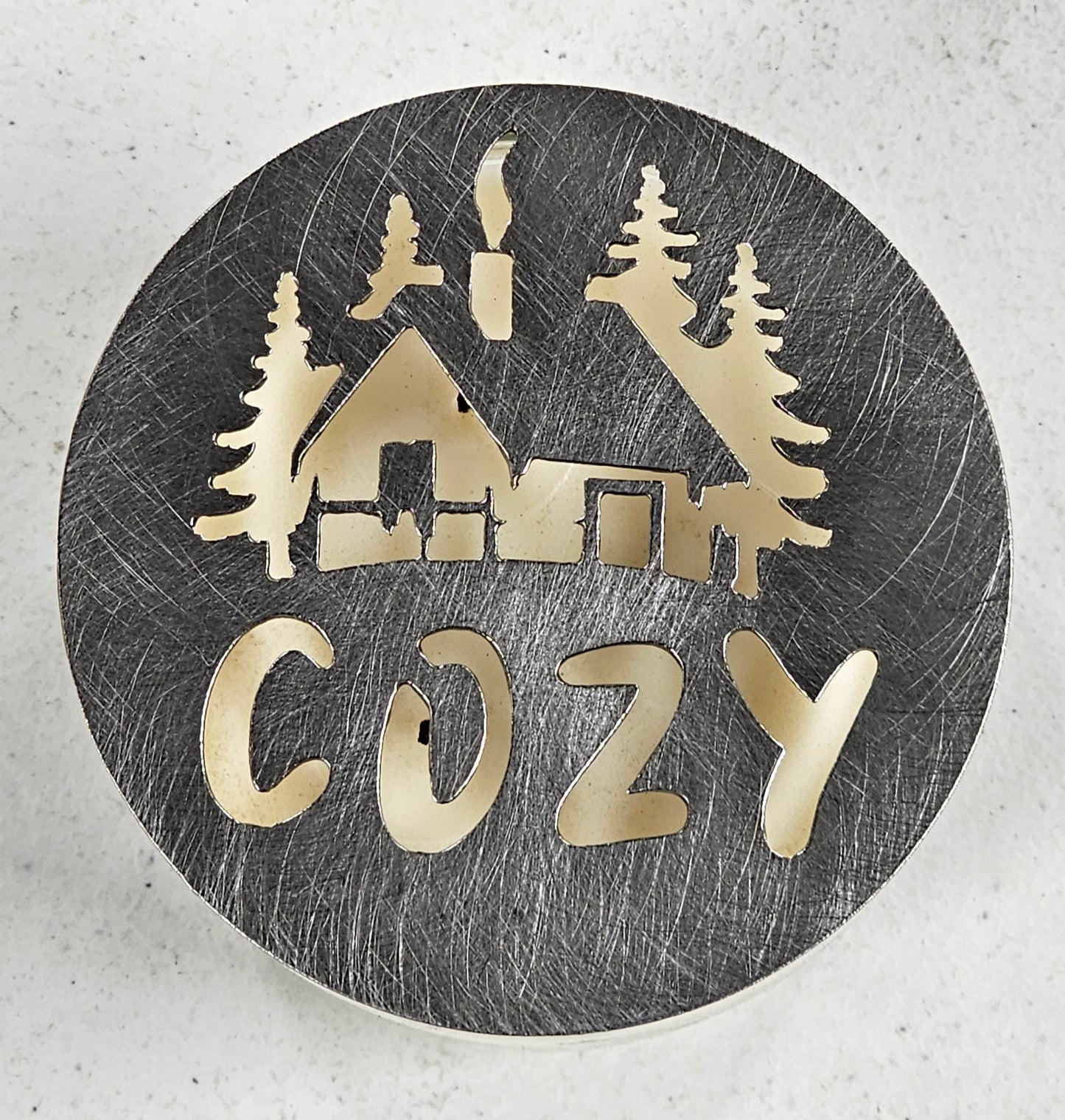 Cozy Candle Topper – Metal Jar Candle Lid for Even Burn & Rustic Home Decor