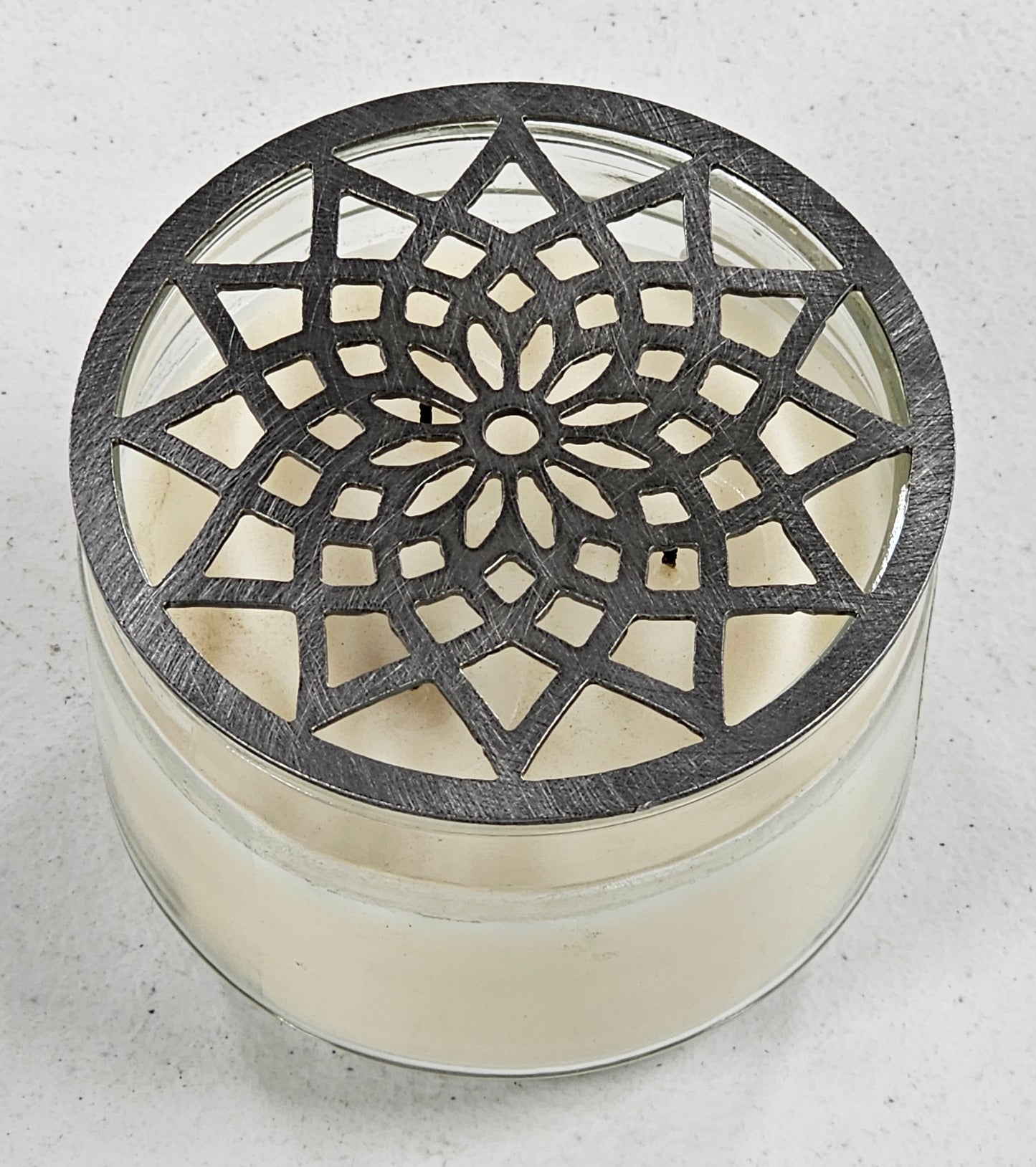 Sunburst Candle Topper | Geometric Jar Candle Lid | Reduce Tunneling