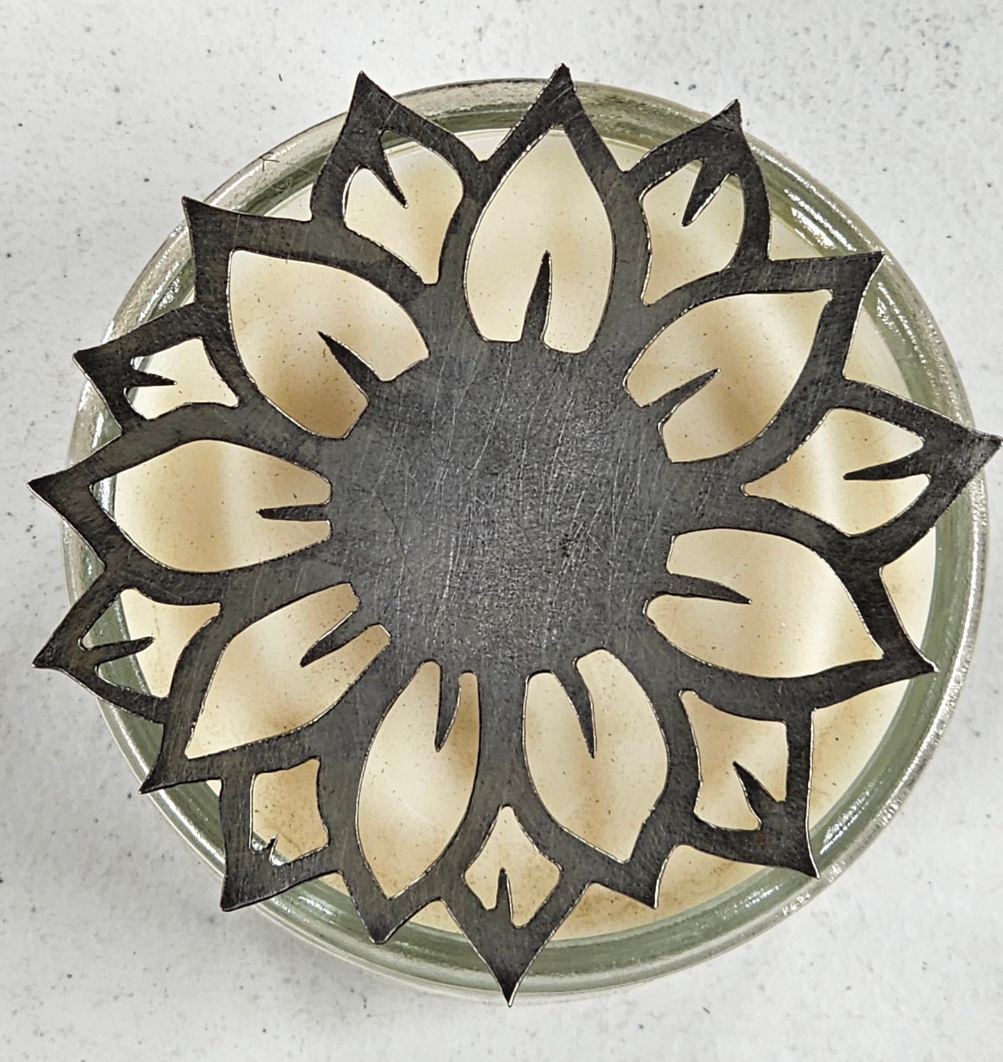 Sunflower Candle Topper | Floral Metal Candle Shade | Decorative Candle Accessory | Rustic Farmhouse Home Decor