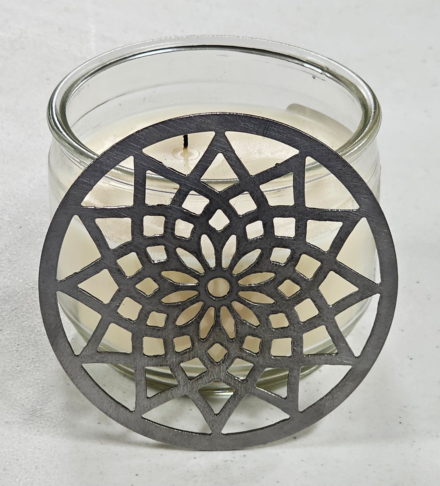 Sunburst Candle Topper | Geometric Jar Candle Lid | Reduce Tunneling